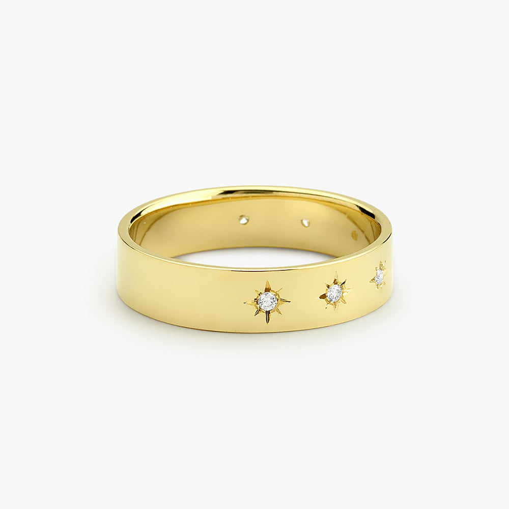 OBFJ1664 - 14K Gold Starburst Band 6