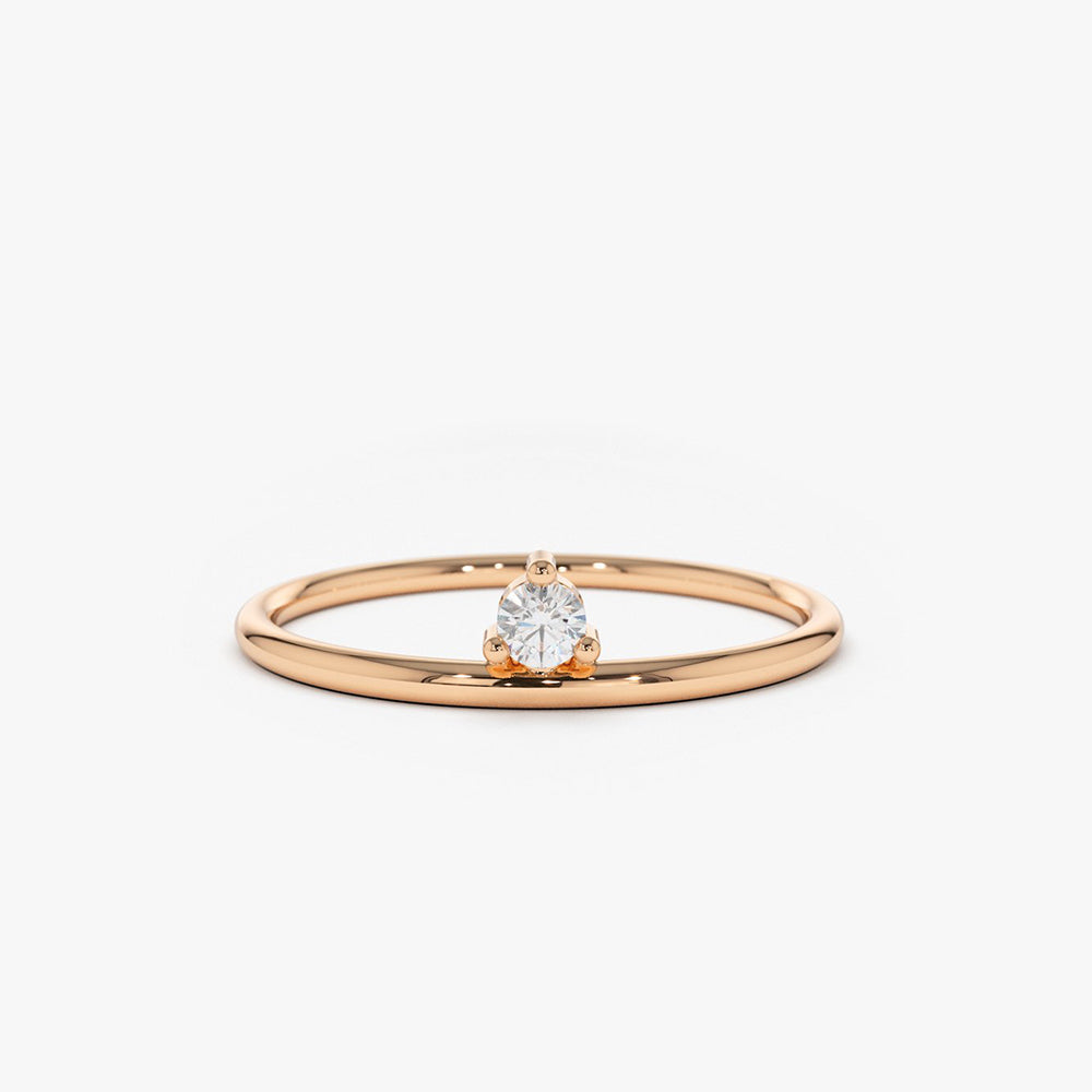 OBFJ1632 - 14K Gold Single Floating Diamond Ring 3