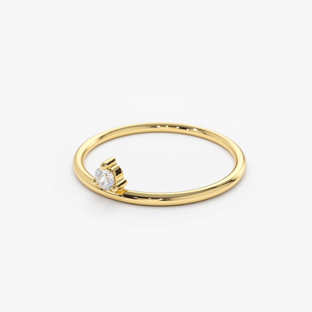 OBFJ1632 - 14K Gold Single Floating Diamond Ring 5