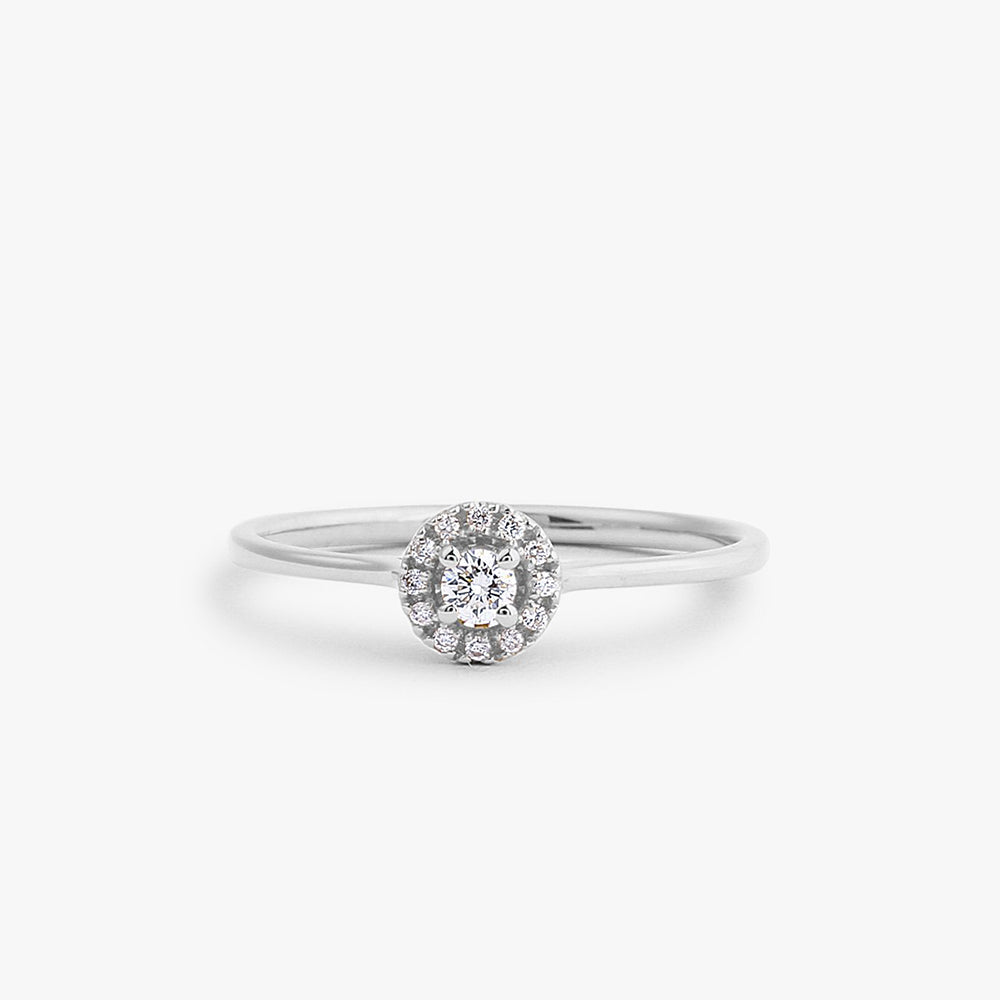 OBFJ1746 - 14K Gold Halo Diamond Ring 8