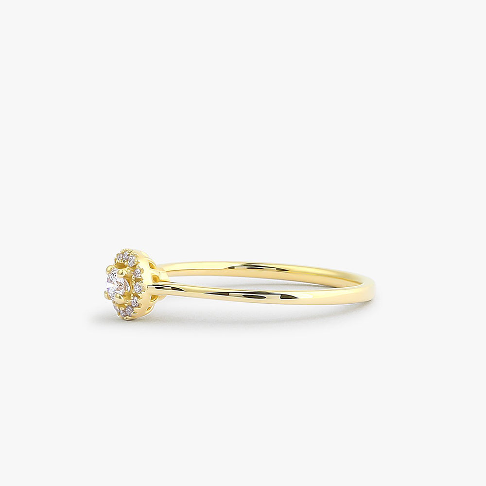 OBFJ1746 - 14K Gold Halo Diamond Ring 9