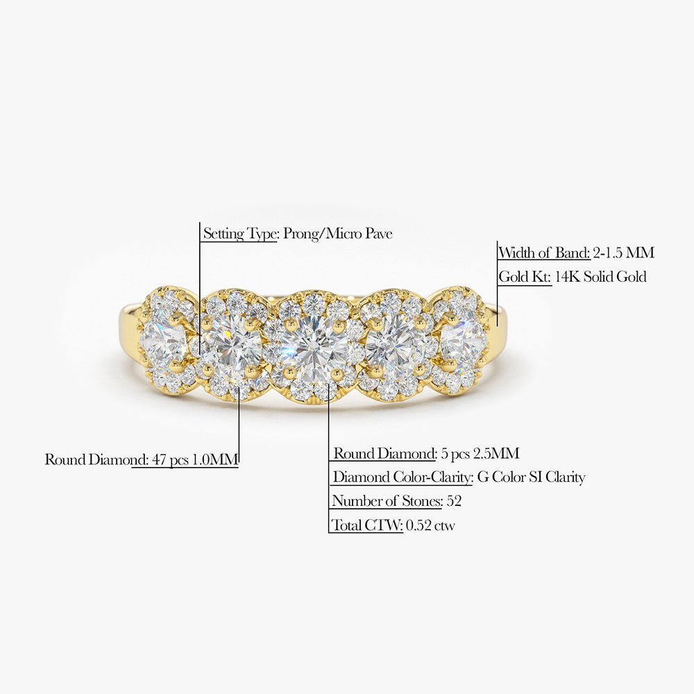 OBFJ1673 - 14K Gold Diamond Wedding Band 7