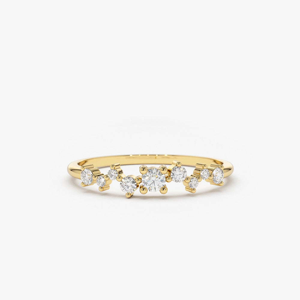 OBFJ1754 - 14k Multistone Diamond Cluster Ring 1