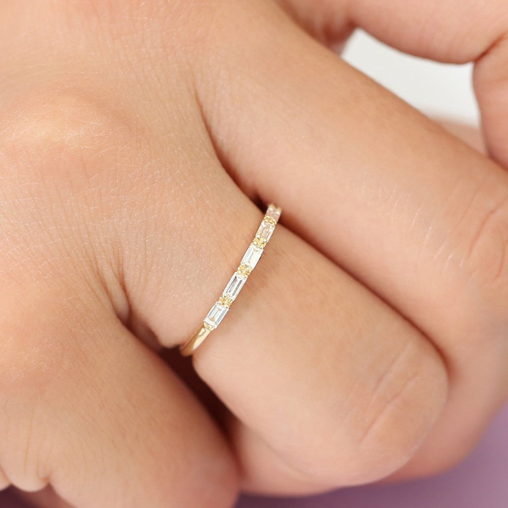 OBFJ1706 - 14K Gold Baguette Diamond Wedding Ring 3