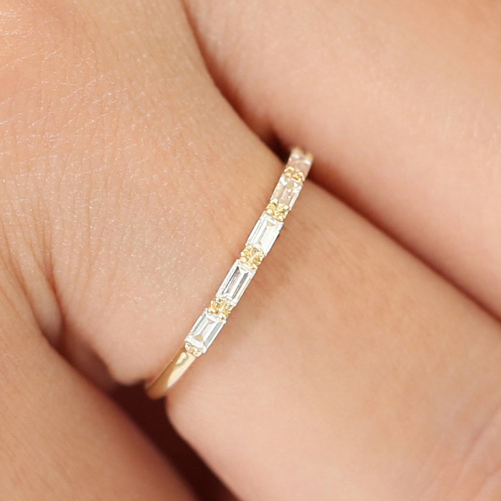 OBFJ1706 - 14K Gold Baguette Diamond Wedding Ring 2