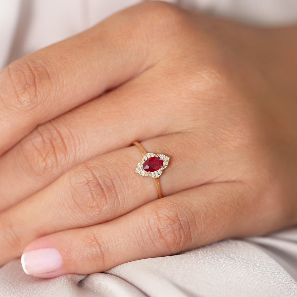 OBFJ1748 - 14k Victorian Genuine Ruby Ring 5