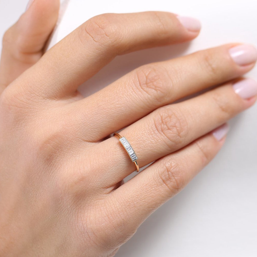 OBFJ1758 - 14k Channel Set Baguette Diamond Ring 3
