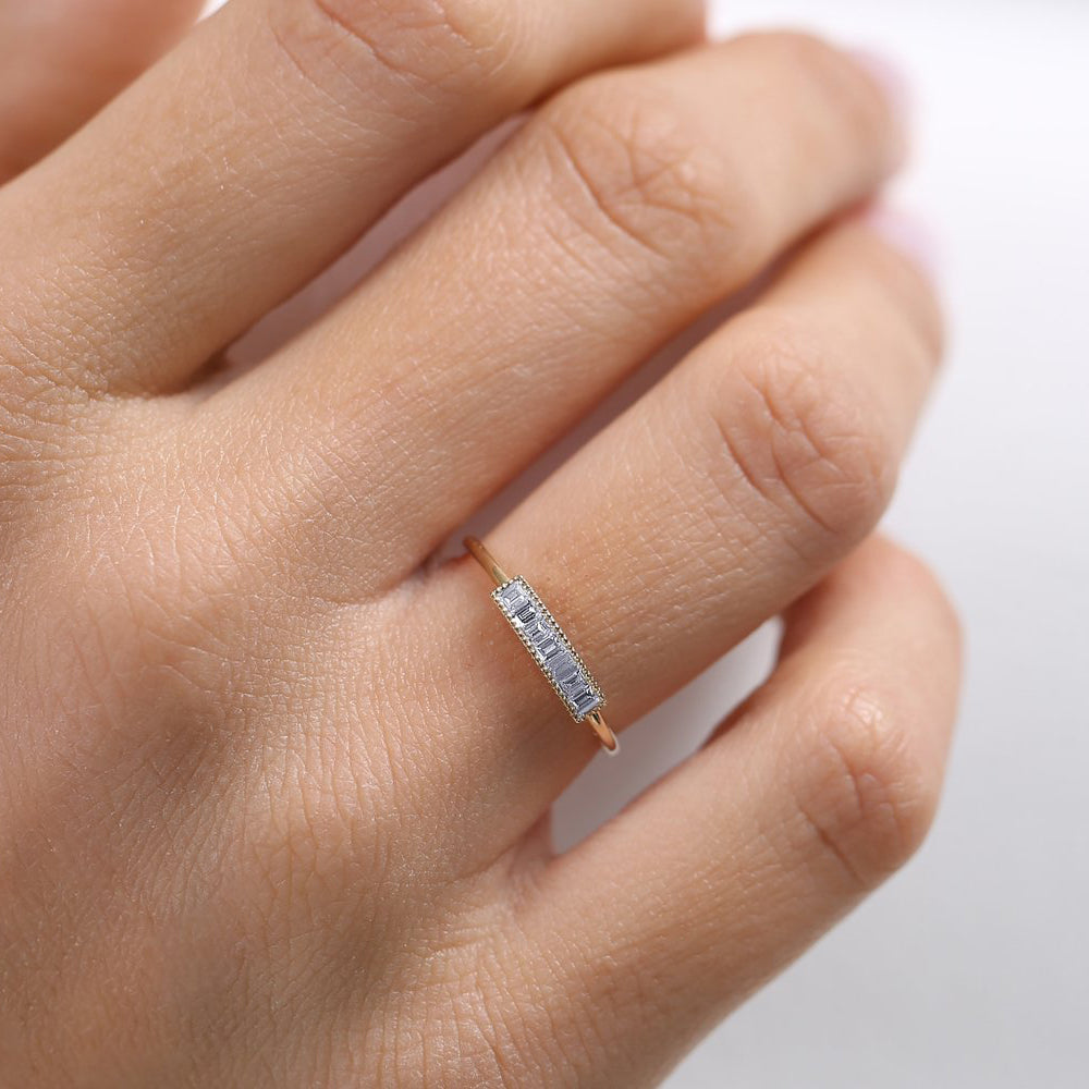 OBFJ1758 - 14k Channel Set Baguette Diamond Ring 2