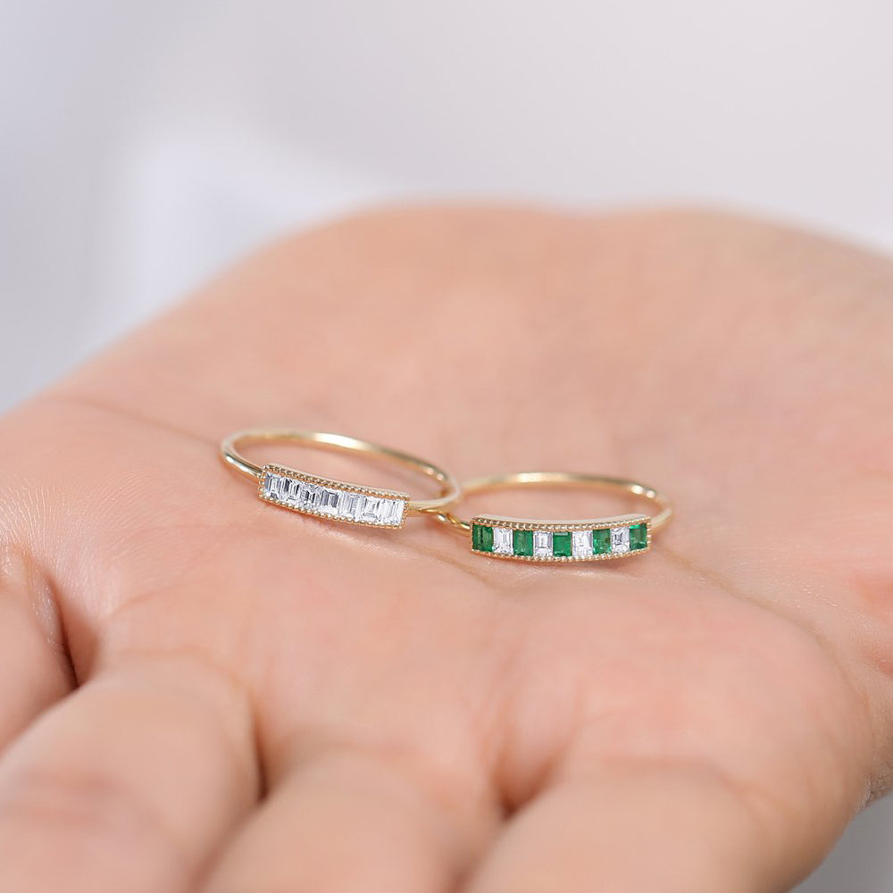 OBFJ1758 - 14k Channel Set Baguette Diamond Ring 6