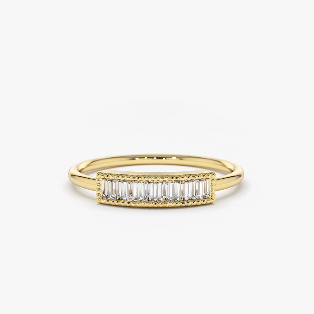 OBFJ1758 - 14k Channel Set Baguette Diamond Ring 1