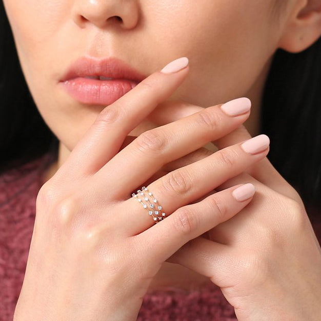OBFJ1757 - 14K Gold Petite Diamond Wedding Ring 8