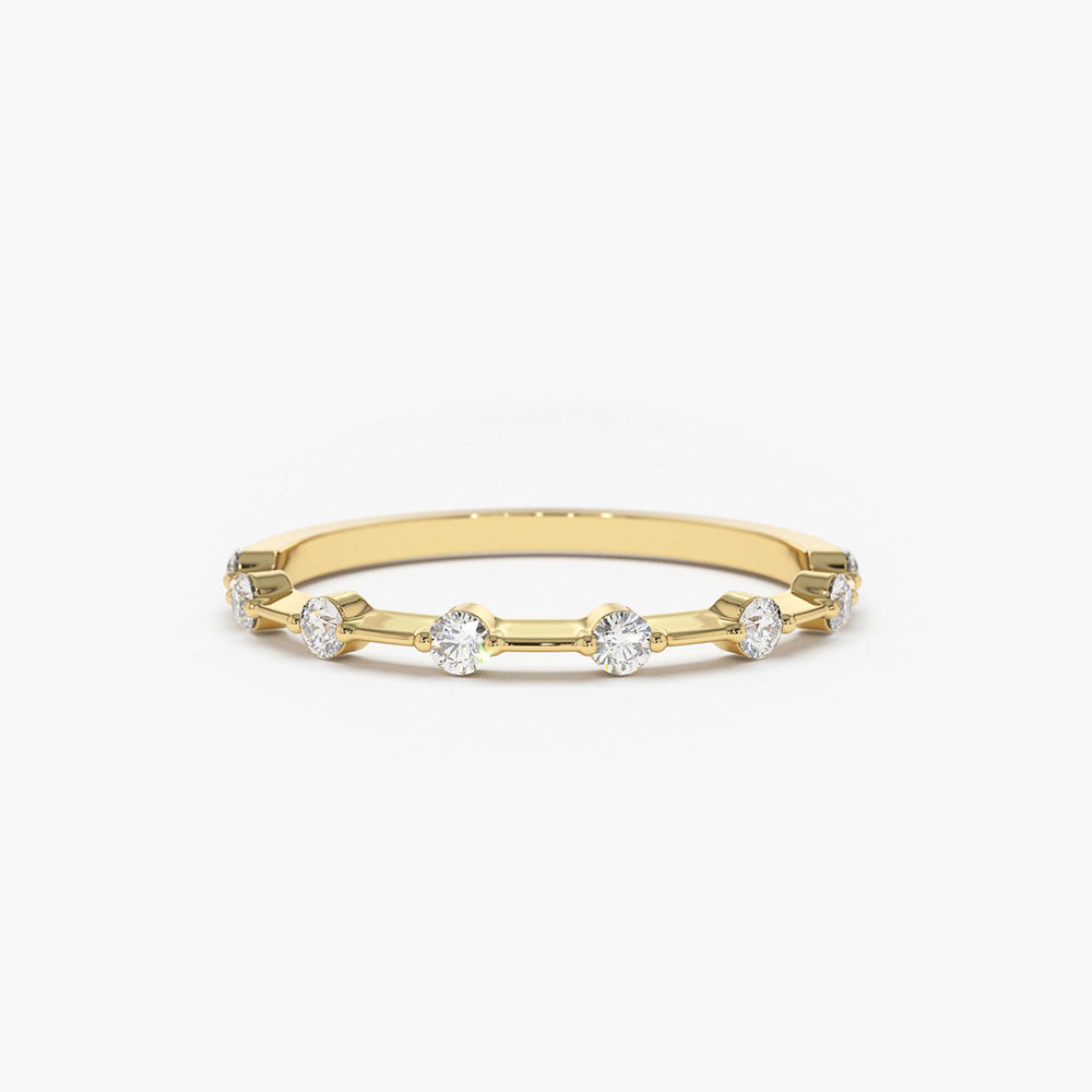 OBFJ1757 - 14K Gold Petite Diamond Wedding Ring 1