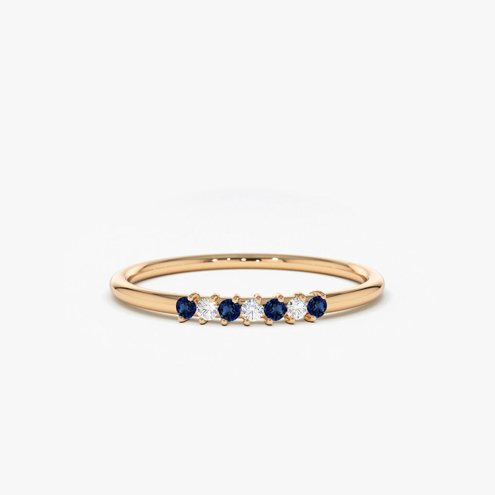 OBFJ1867 - 14k Petite Sapphire and Diamond Ring 3
