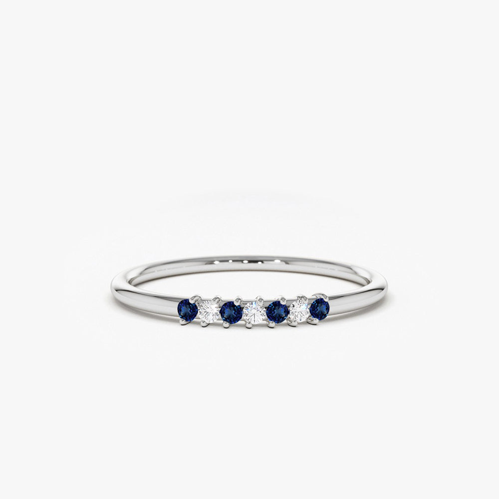 OBFJ1867 - 14k Petite Sapphire and Diamond Ring 4