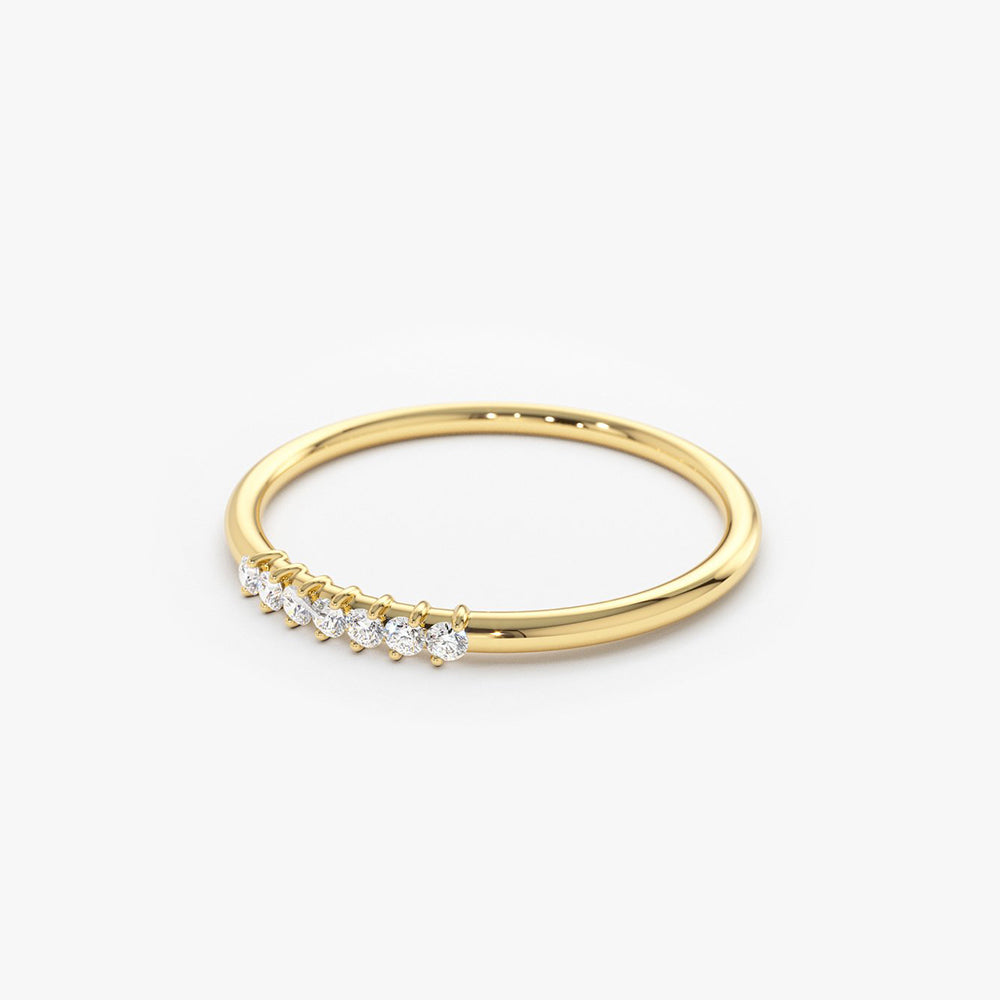 OBFJ1776 - 14k Gold 7 Stone Petite Diamond Wedding Band 7