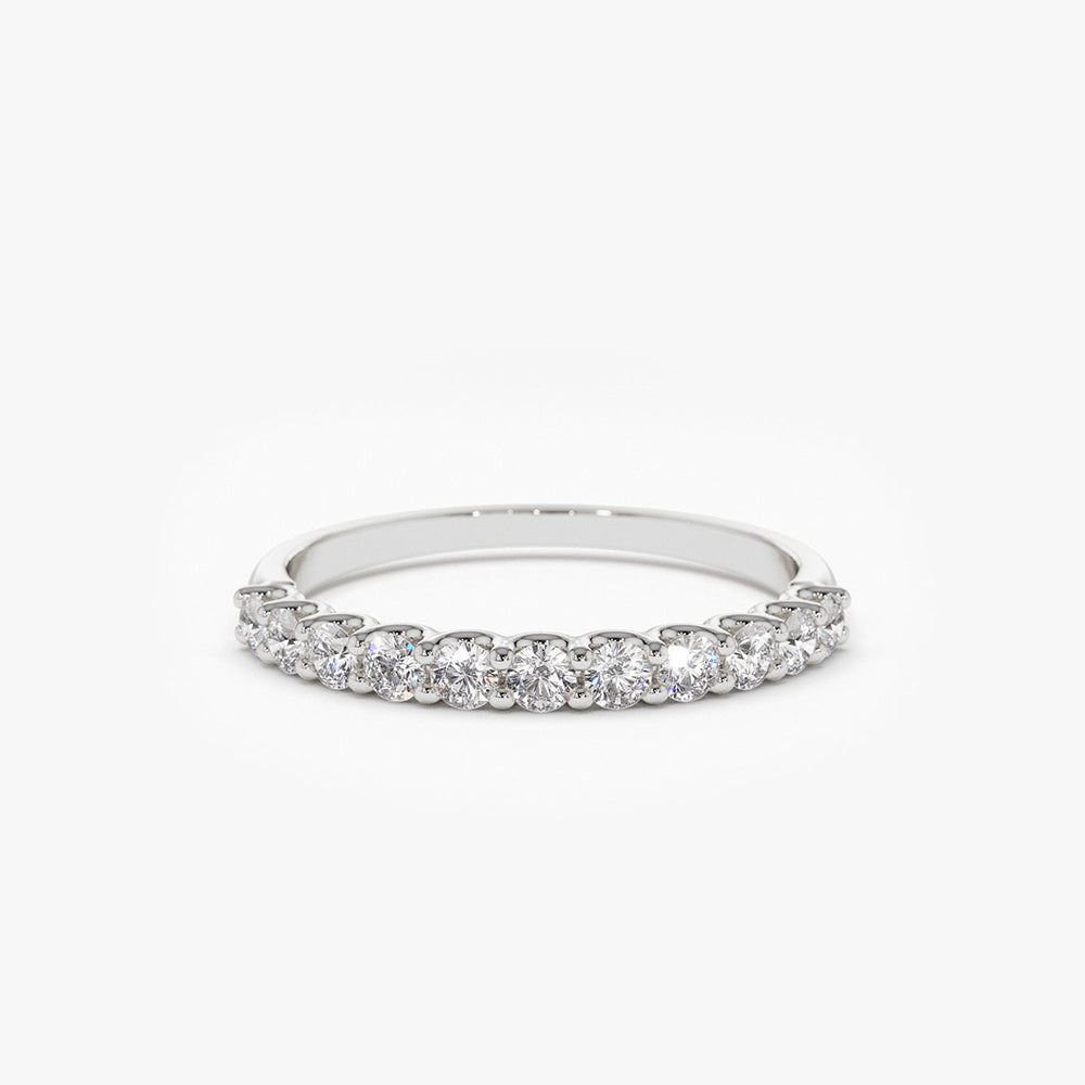 OBFJ1807 - 14k 11 Stone U-Shaped Diamond Wedding Band 5
