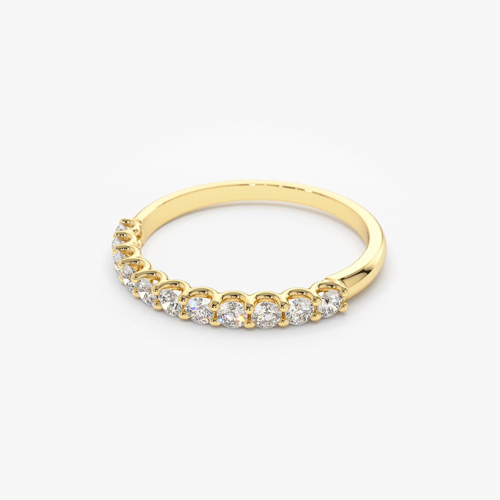 OBFJ1807 - 14k 11 Stone U-Shaped Diamond Wedding Band 6