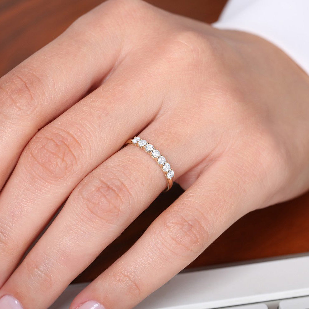 OBFJ0325 - 0.45 cwt 14k Seven Stone U-Shaped Lab Grown Diamond Wedding Band - Ranya 3