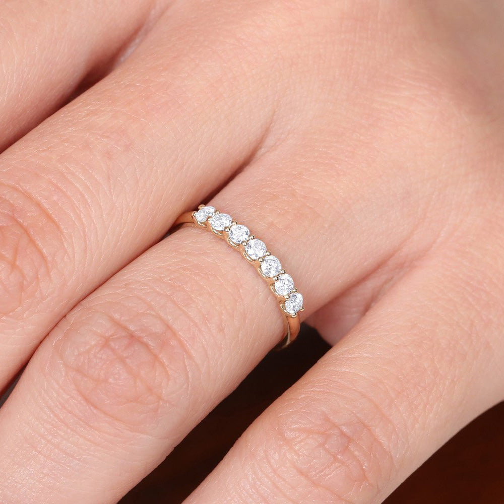 OBFJ0325 - 0.45 cwt 14k Seven Stone U-Shaped Lab Grown Diamond Wedding Band - Ranya 2