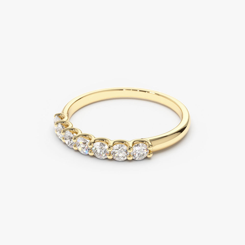 OBFJ0325 - 0.45 cwt 14k Seven Stone U-Shaped Lab Grown Diamond Wedding Band - Ranya 6