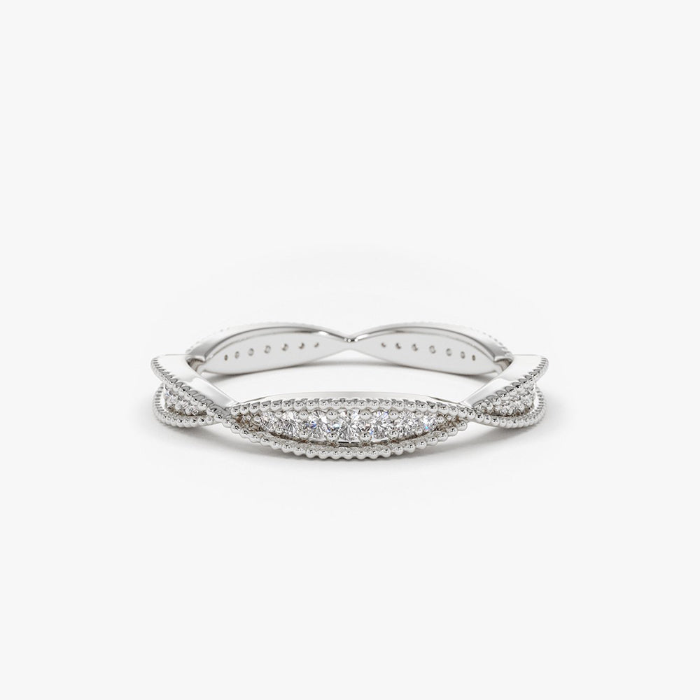 OBFJ1783 - 14K Gold Art Deco Graduating Diamond Full Eternity Ring 5