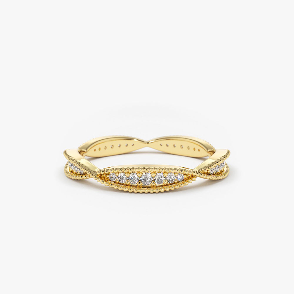 OBFJ1783 - 14K Gold Art Deco Graduating Diamond Full Eternity Ring 1
