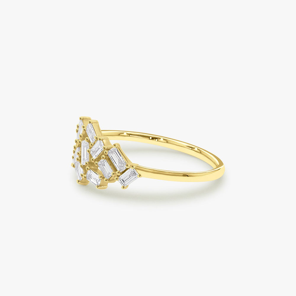 OBFJ1782 - 14k Baguette Diamond Cluster Ring 10