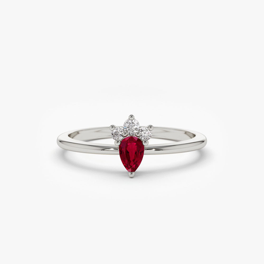 OBFJ1828 - 14k Mini Ruby and Diamond Ring 6