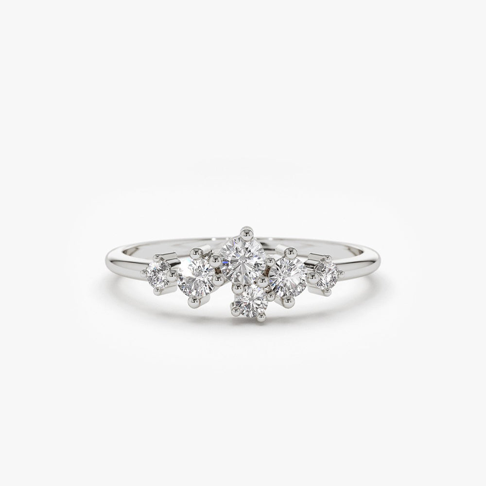OBFJ1902 - 14K Large Diamond Cluster Ring 6