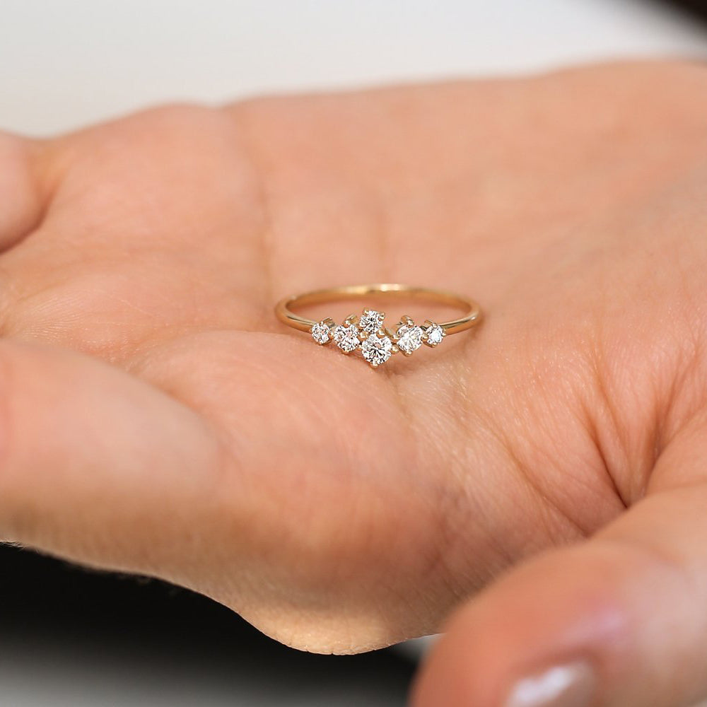 OBFJ1902 - 14K Large Diamond Cluster Ring 4