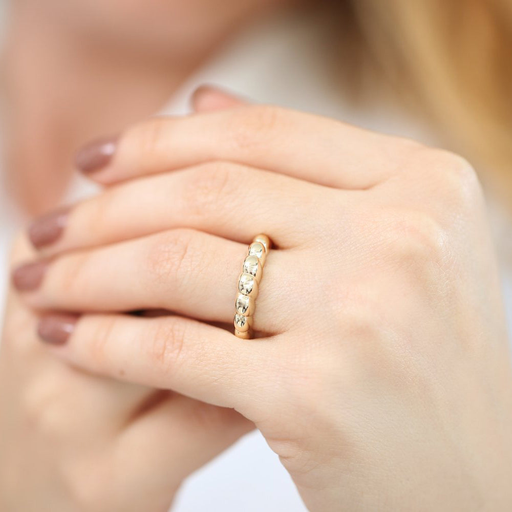 OBFJ1935 - 14k Chunky Twisted Dome Ring 3