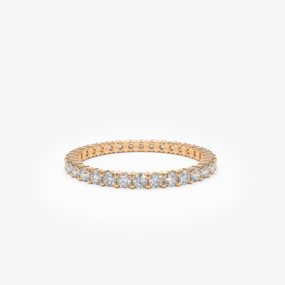 OBFJ1928 - 14k Prong Setting Diamond Eternity Ring 5