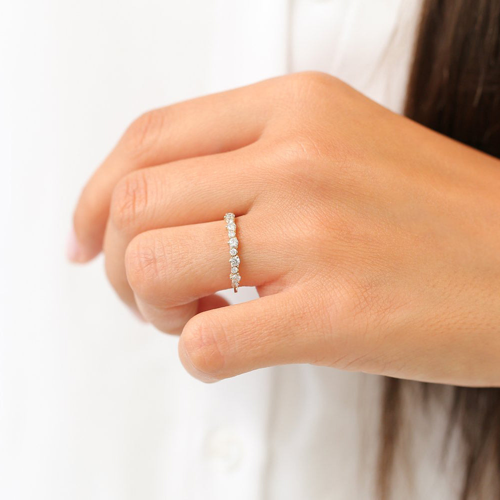 OBFJ1952 - 14k Round Diamond Unique Wedding Ring 3