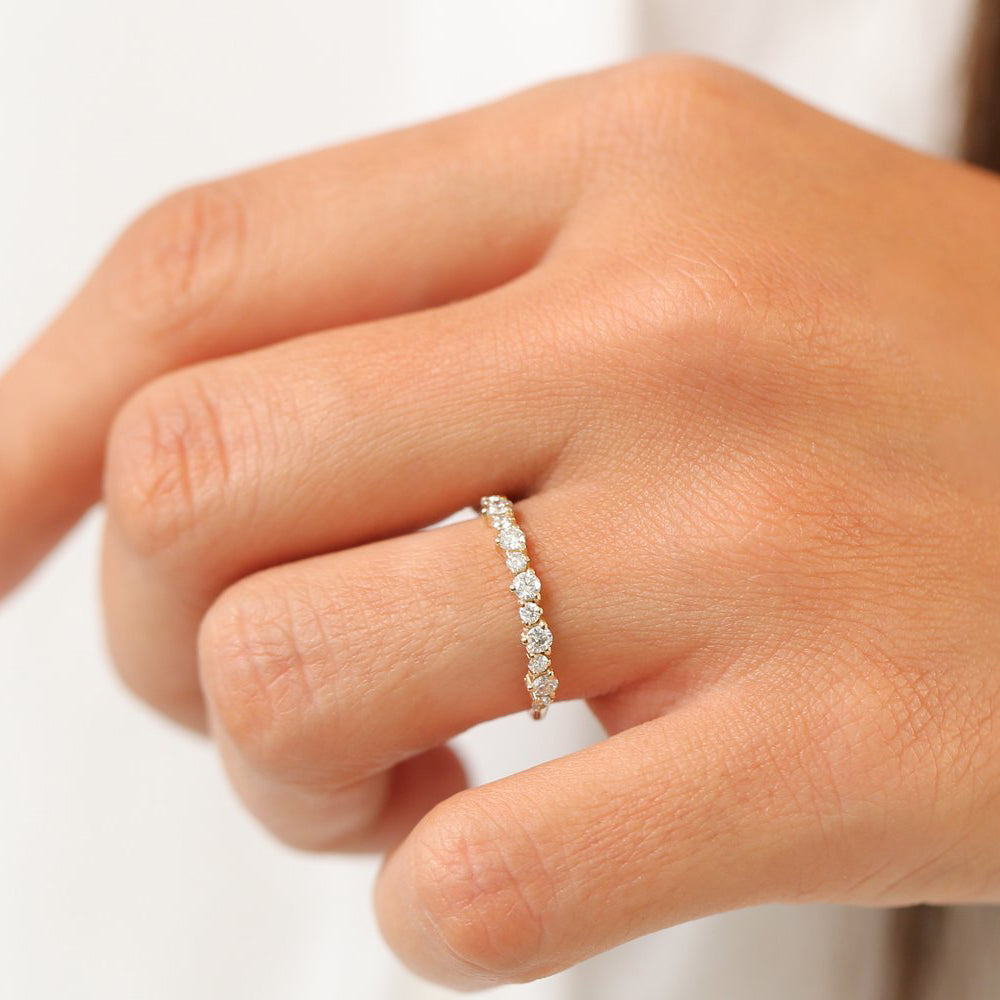 OBFJ1952 - 14k Round Diamond Unique Wedding Ring 2