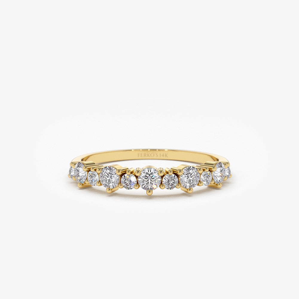 OBFJ1952 - 14k Round Diamond Unique Wedding Ring 1