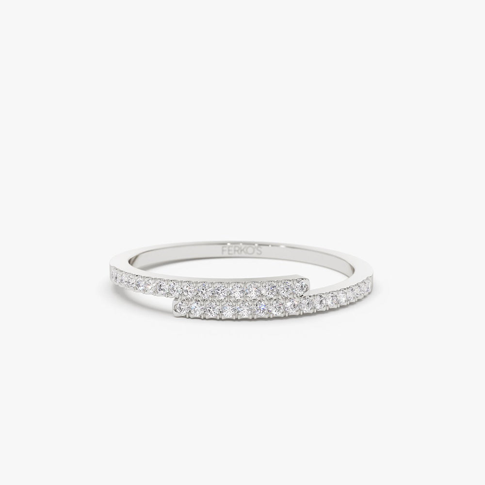 OBFJ2024 - 14k Cross Over Diamond Stackable Ring 7