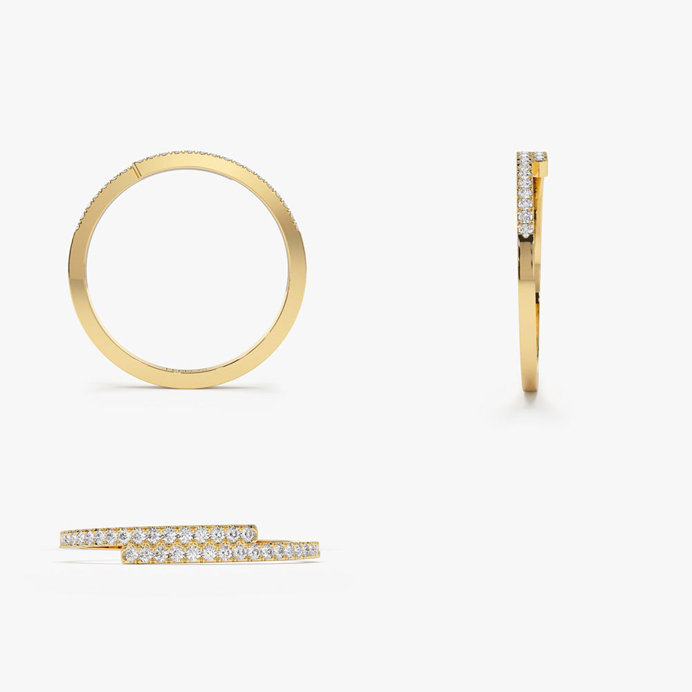 OBFJ2024 - 14k Cross Over Diamond Stackable Ring 9