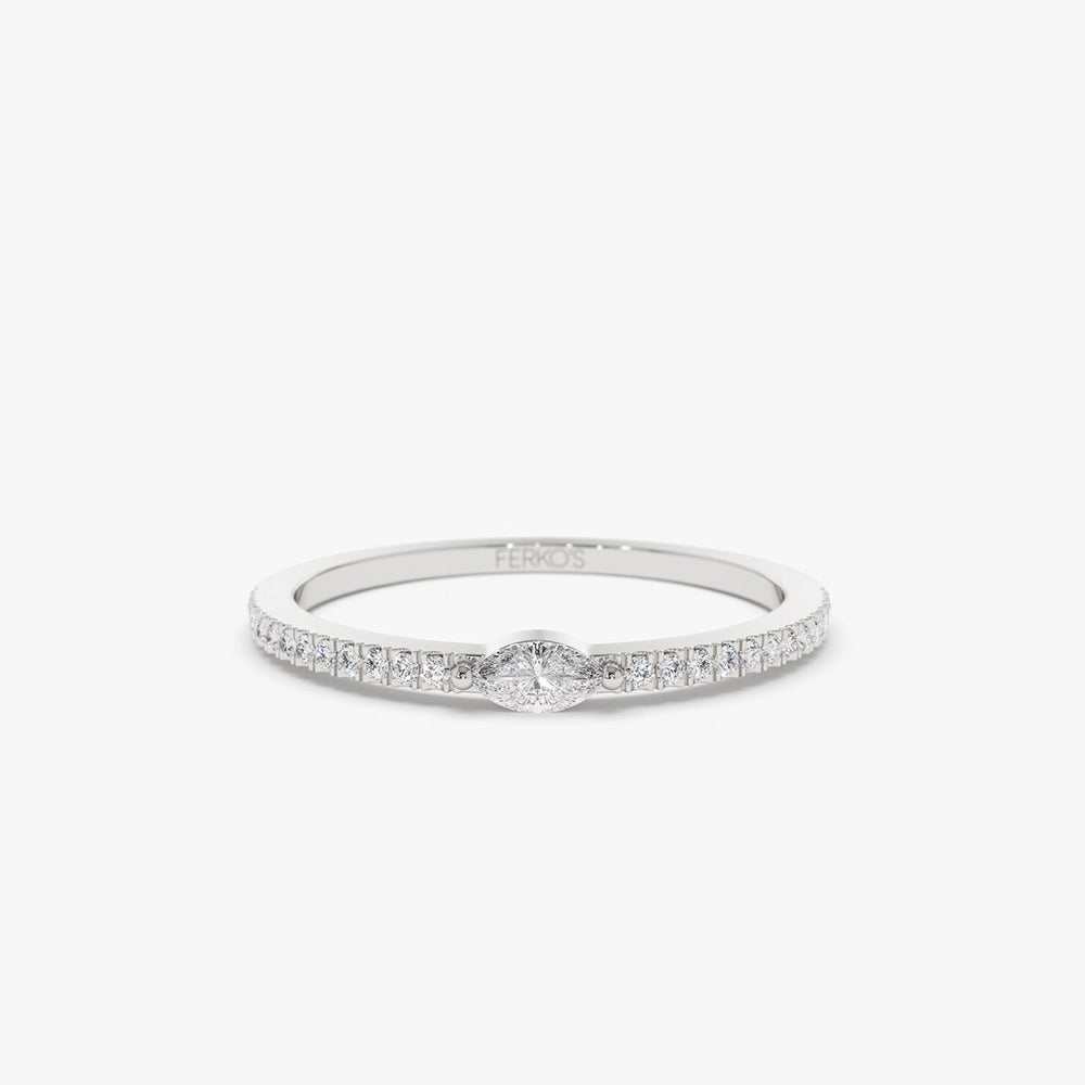 OBFJ2036 - 14k Stackable Marquise Pave Diamond Ring 7