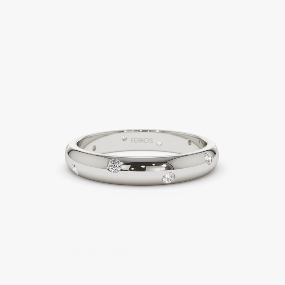OBFJ2171 - 14k 3MM Dome Burnish Setting Women's Wedding Ring 6