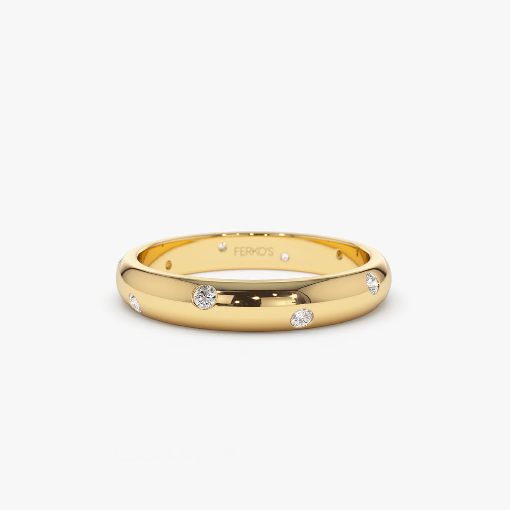 OBFJ2171 - 14k 3MM Dome Burnish Setting Women's Wedding Ring 1