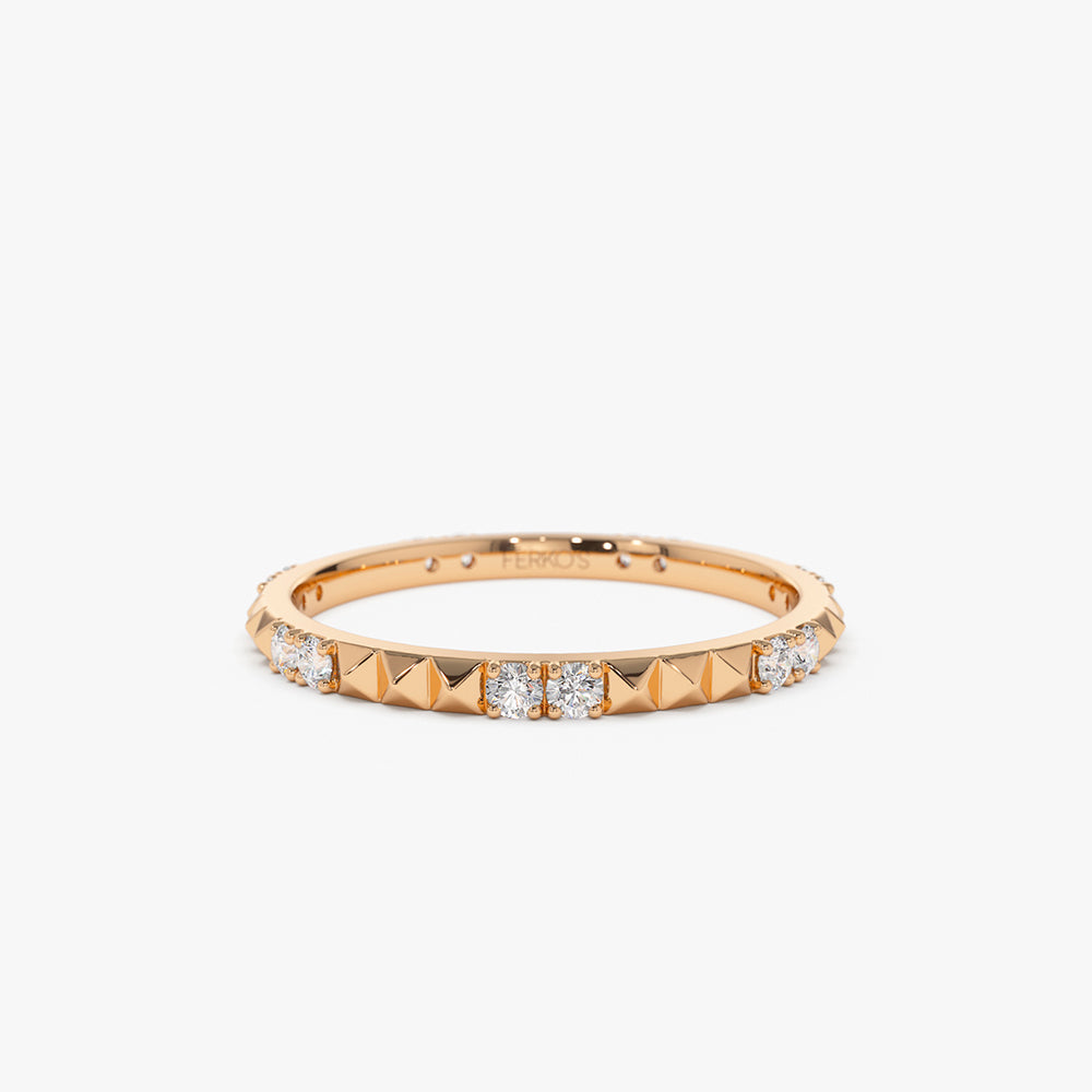 OBFJ2169 - 14K Pyramid Diamond Eternity Ring 5