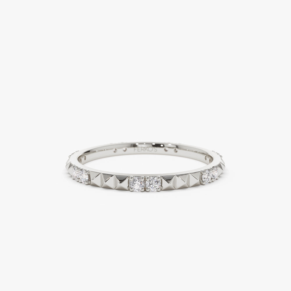 OBFJ2169 - 14K Pyramid Diamond Eternity Ring 6