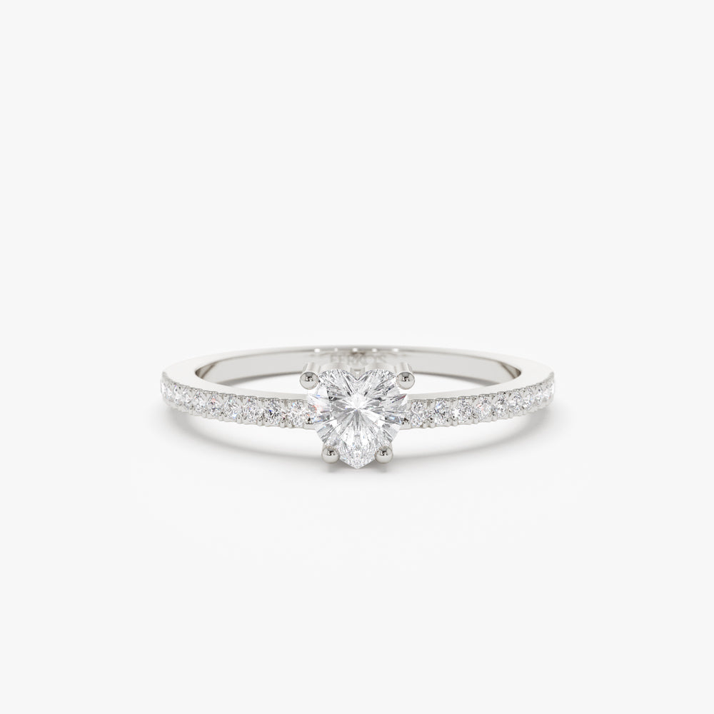 OBFJ2182 - 14k Heart-Shaped Diamond Ring 7