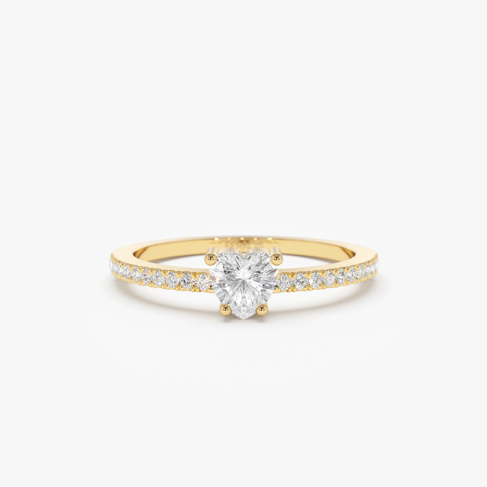 OBFJ2182 - 14k Heart-Shaped Diamond Ring 1