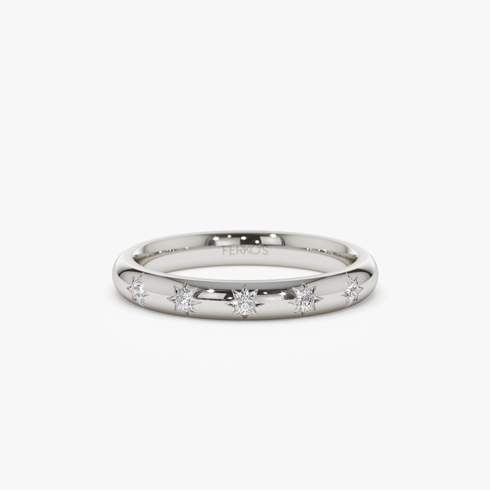 OBFJ2254 - 14k Star Setting 5 Stone Diamond Ring 7