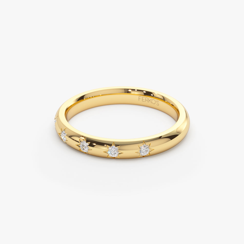 OBFJ2254 - 14k Star Setting 5 Stone Diamond Ring 8