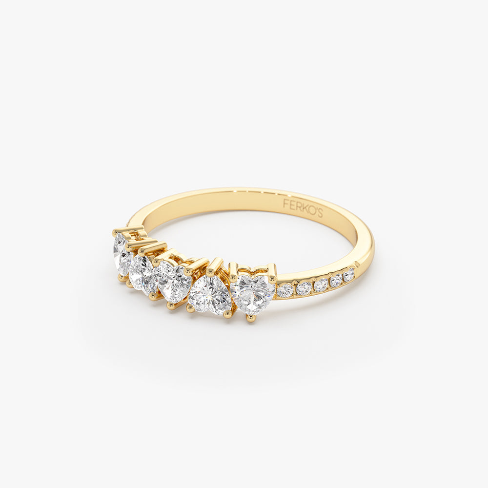 OBFJ1500 - 14k Heart Shaped Diamond Ring w/ Pave Diamonds 6