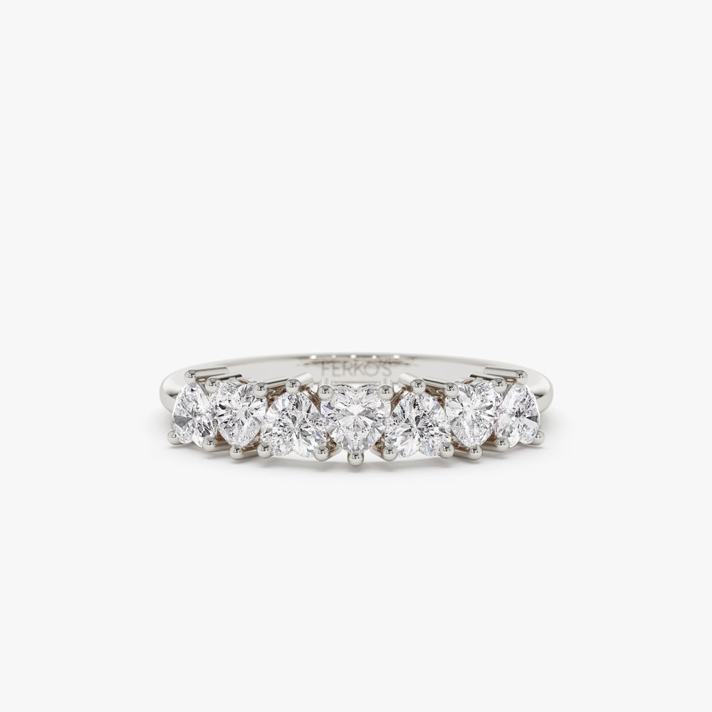 OBFJ1501 - 14k Heart Shape Up Down Prong Setting Diamond Ring 6