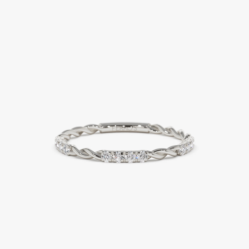 OBFJ1348 - 14k Twisted Rope 3/4 Eternity Diamond Ring 6
