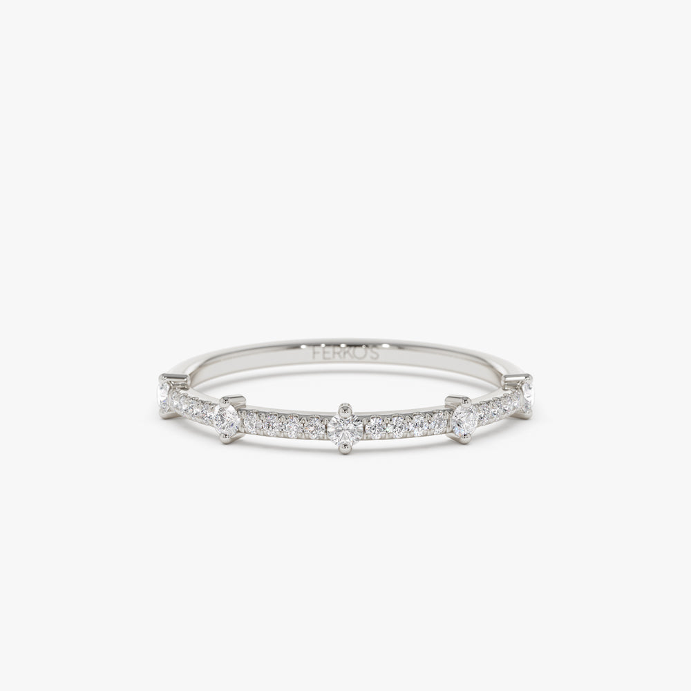 OBFJ1533 - 14k Dainty Stacking Diamond Wedding Band 7